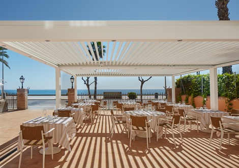 Terrace sea view restaurant Hotel Casa Vilella Sitges